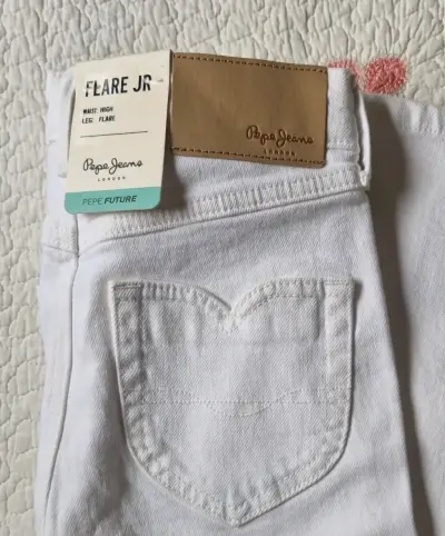 Jeans blancos Pepe Jeans Flare Jr para niña - miniatura 1
