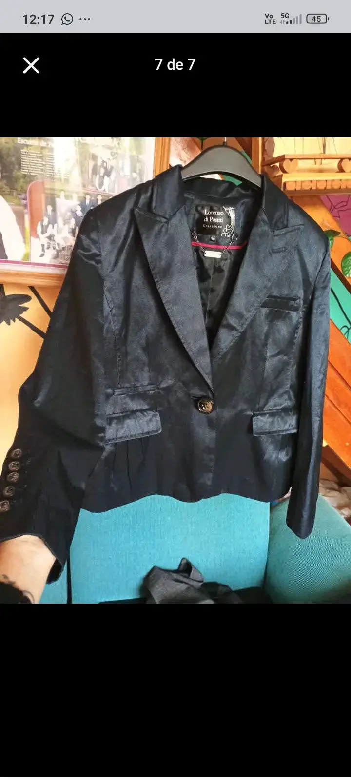 Blazer de mujer a cuadros gris talla M - 2