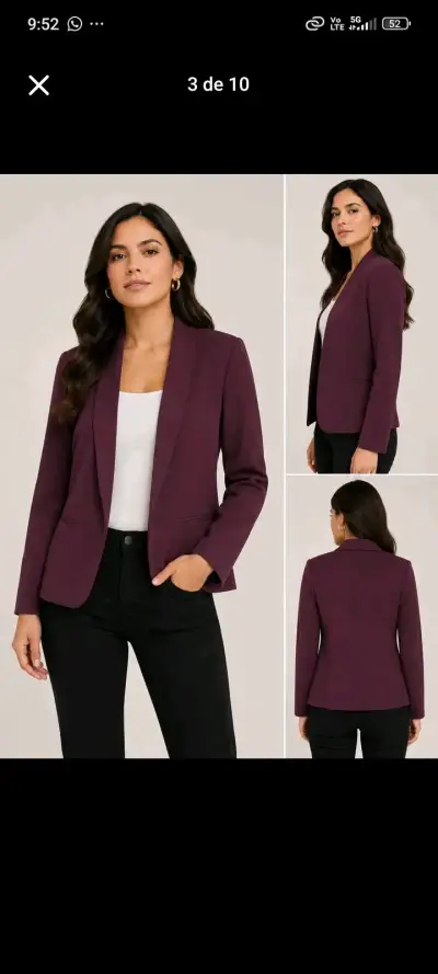 Blazer de mujer a cuadros gris talla M - miniatura 4