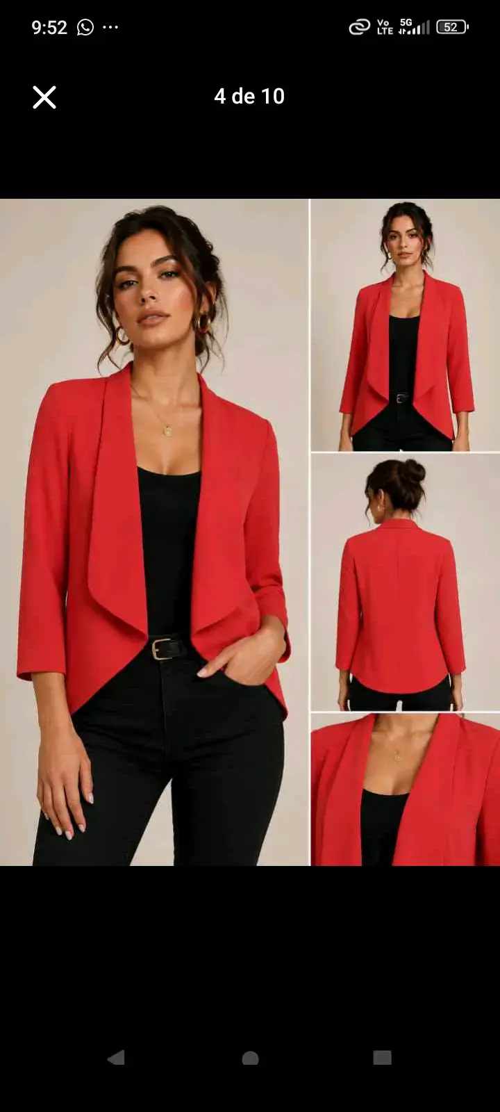 Blazer de mujer a cuadros gris talla M - 5