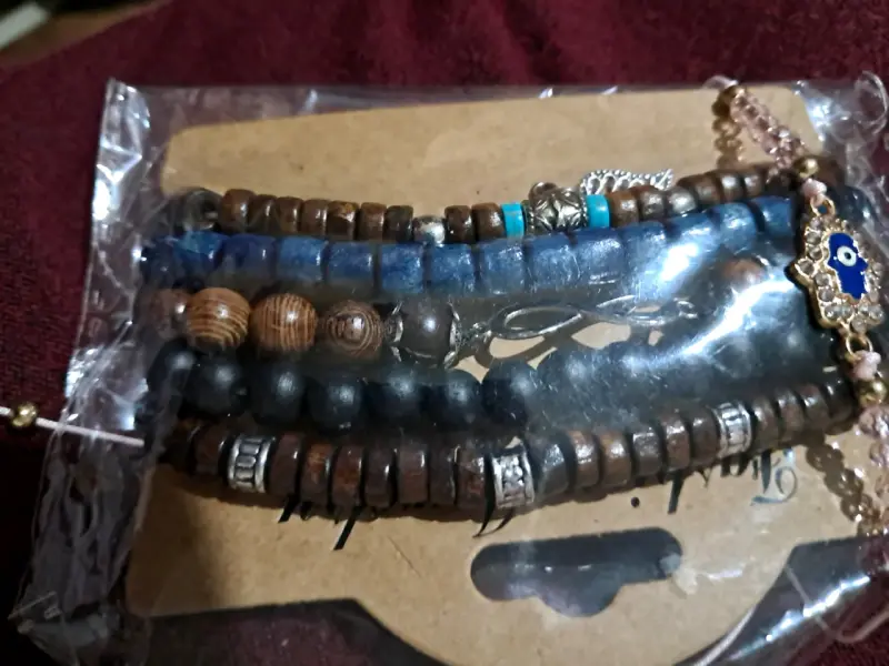 Set de Pulseras de Madera y Piedras Naturales - 4
