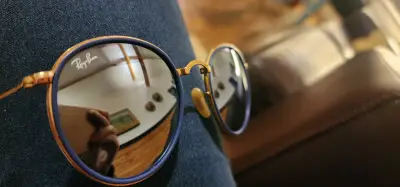 Lentes de Sol Ray-Ban Redondos azul y Dorados - miniatura 1
