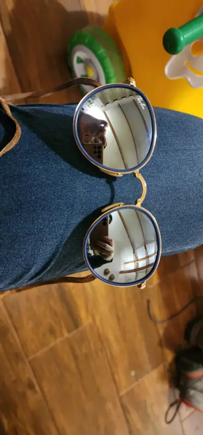 Lentes de Sol Ray-Ban Redondos azul y Dorados - miniatura 3