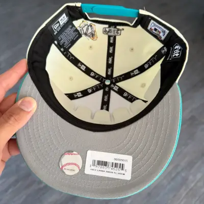 Gorra New Era Florida Snapback beige y turquesa - miniatura 4