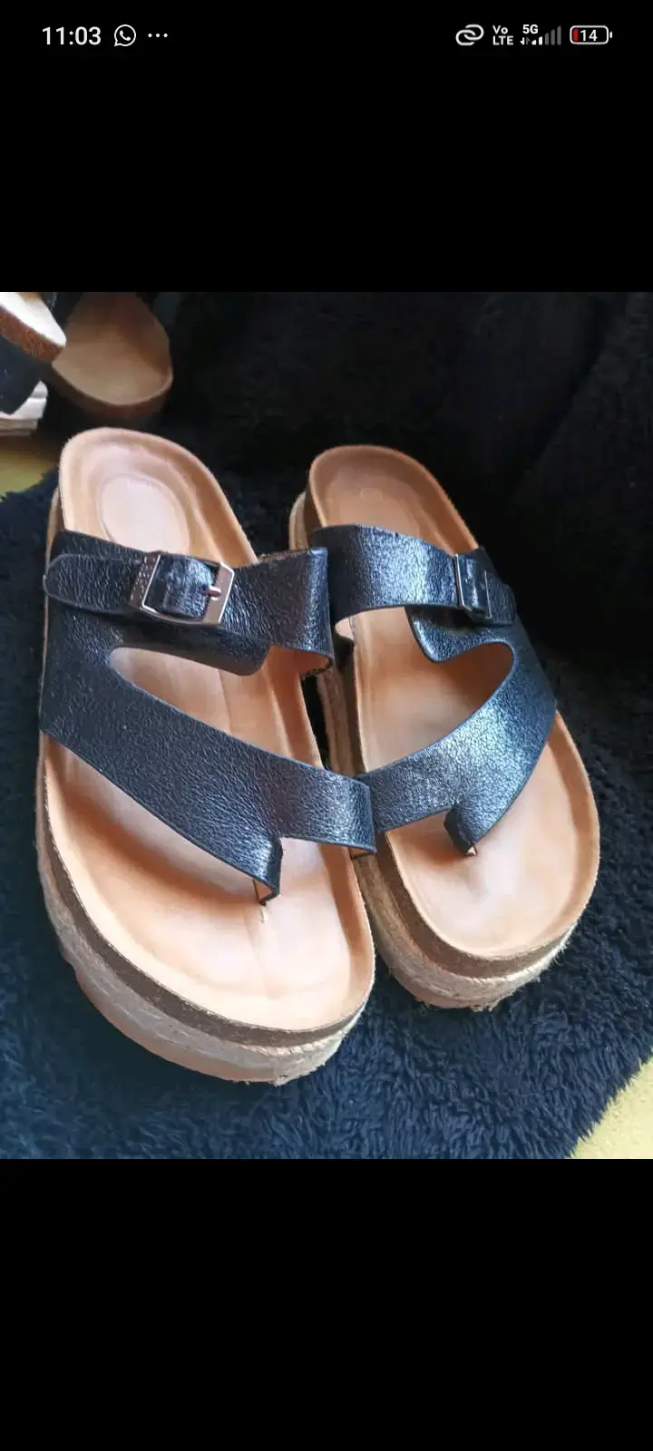 Botines de cuero negro con plataforma - 6