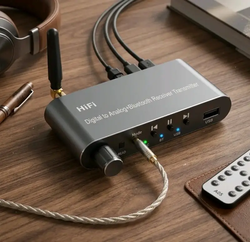 Receptor Transmisor Bluetooth HiFi Digital a Analógico - 1