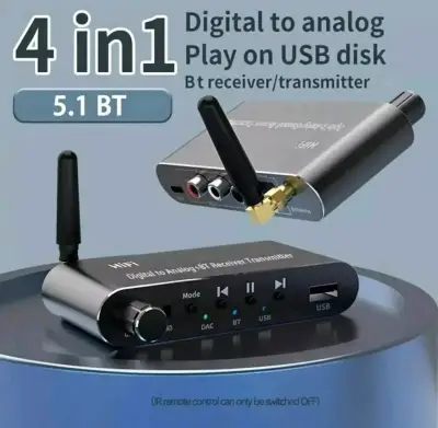 Receptor Transmisor Bluetooth HiFi Digital a Analógico - miniatura 2
