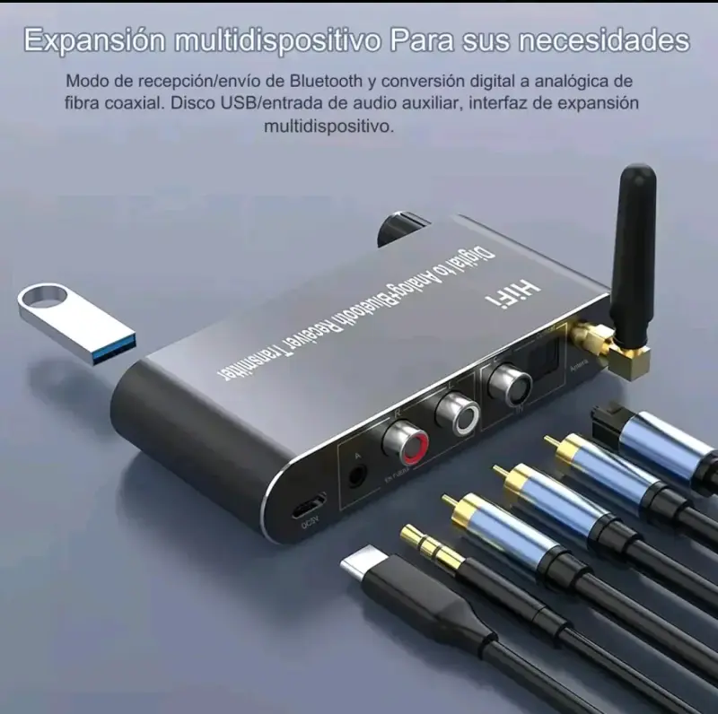 Receptor Transmisor Bluetooth HiFi Digital a Analógico - 6