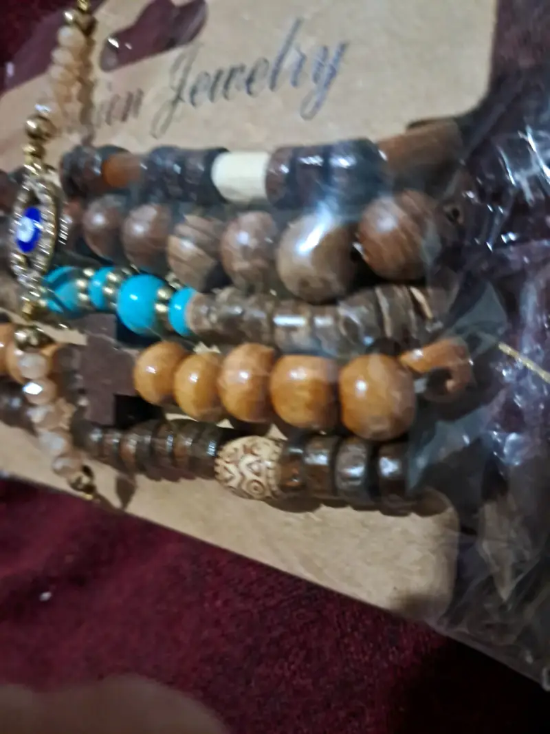 Pulsera de cuentas con ojo turco y cruz - 2