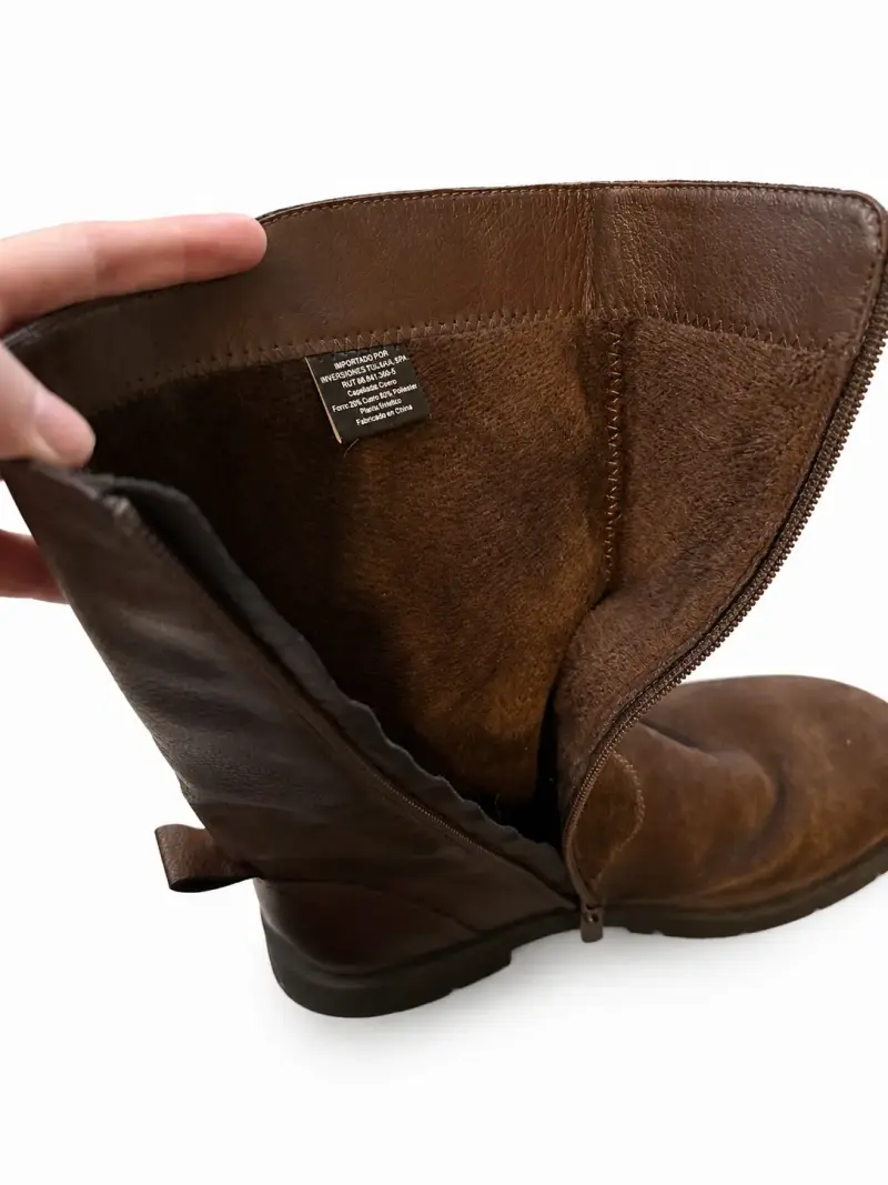 Botas de cuero marrón con cierre lateral - 2