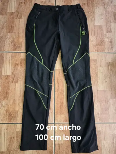 Pantalones outdoor negros con detalles verdes ECR - miniatura 1