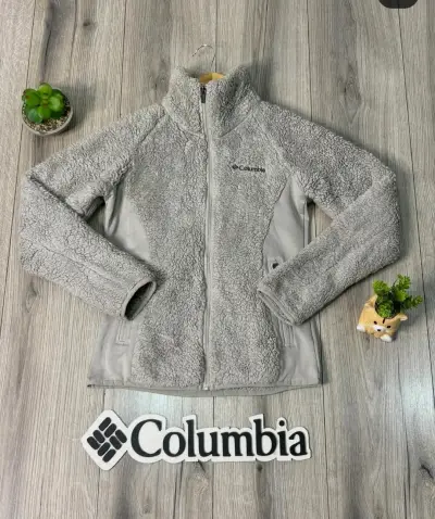 Chaqueta de lana polar Columbia gris para mujer - miniatura 1