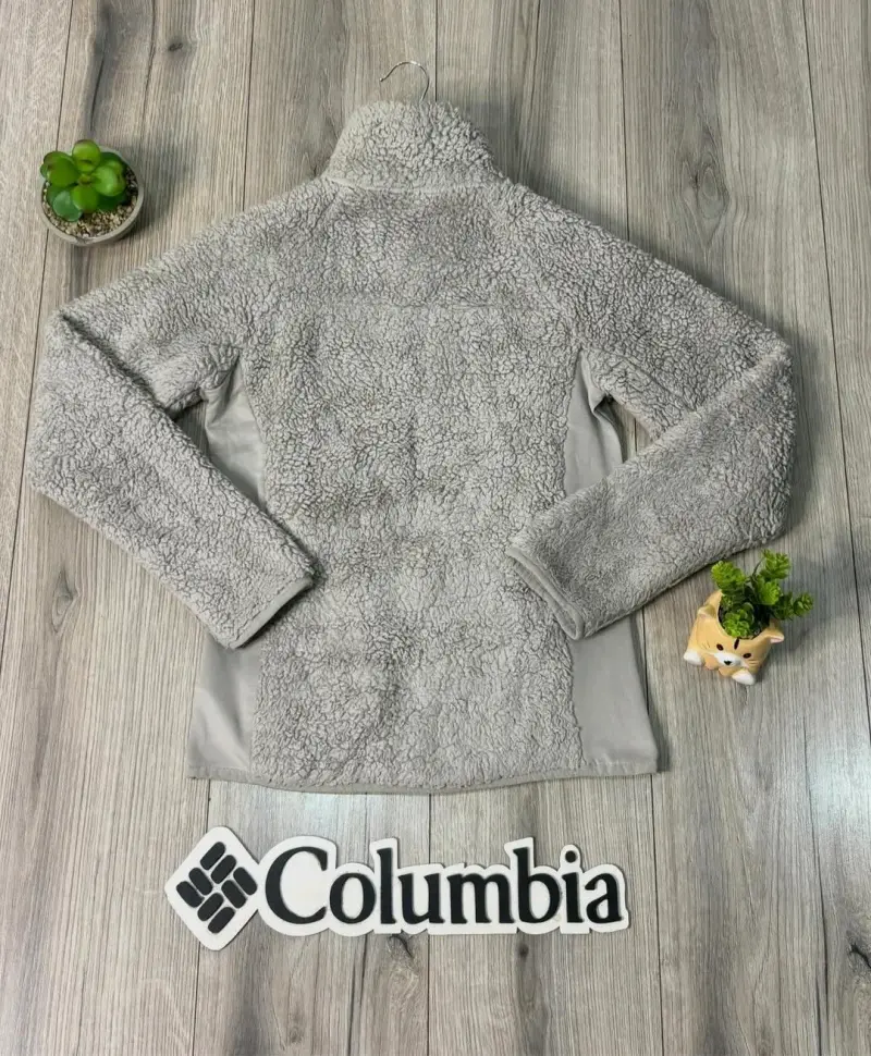Chaqueta de lana polar Columbia gris para mujer - 4