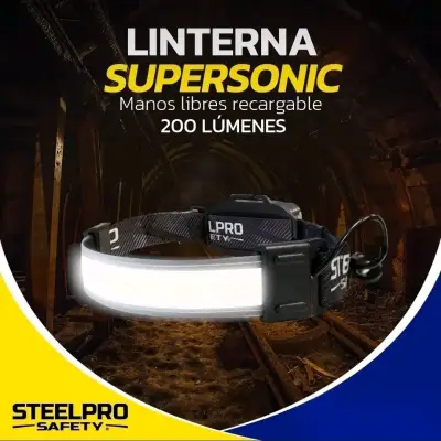 Linterna frontal Steelpro Supersonic 200 Lumns - miniatura 1
