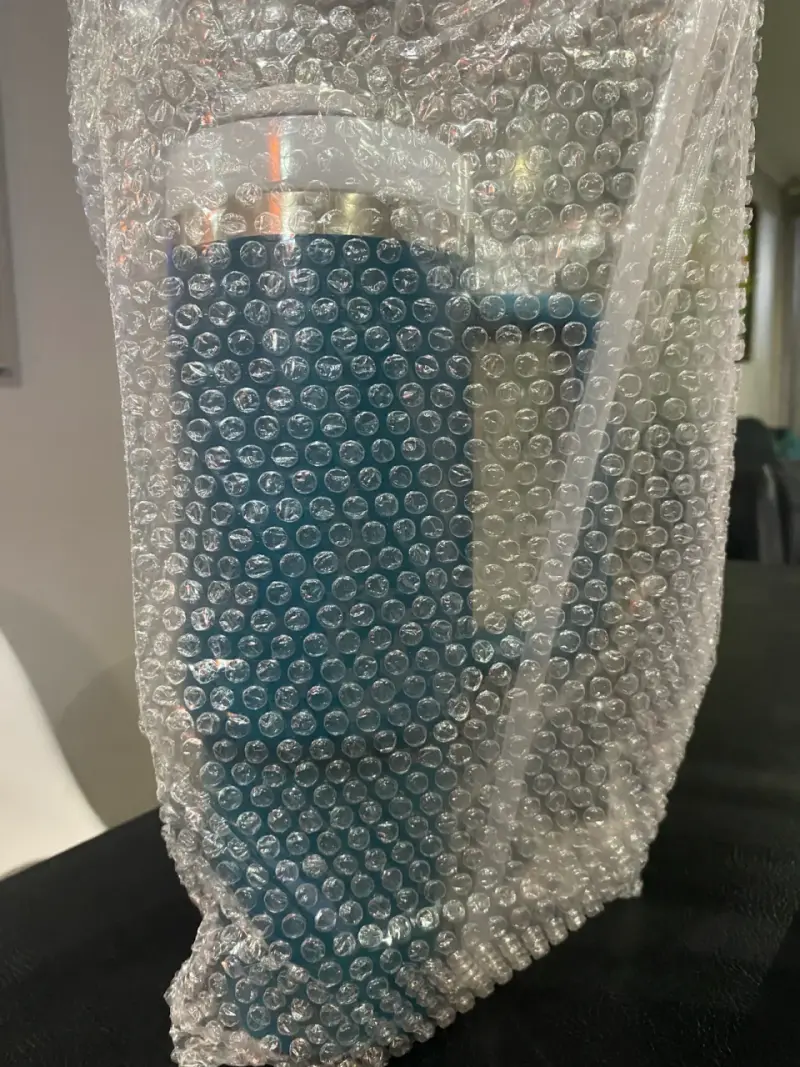Vaso térmico azul con tapa y pajilla - 4