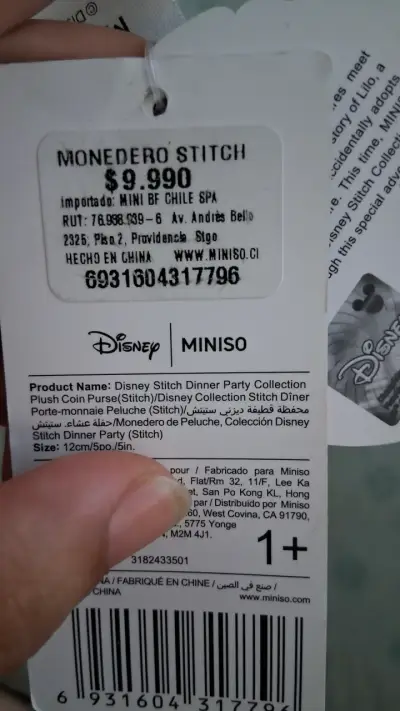 Monedero de Peluche Stitch Miniso NUEVO - miniatura 3