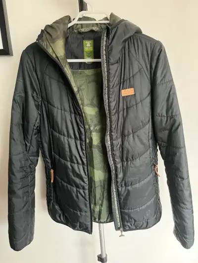 Chaqueta acolchada negra con capucha para hombre - miniatura 3