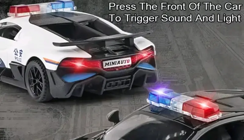 Auto Bugatti Divo Police con Luces y Sonido. 1:32 - 3