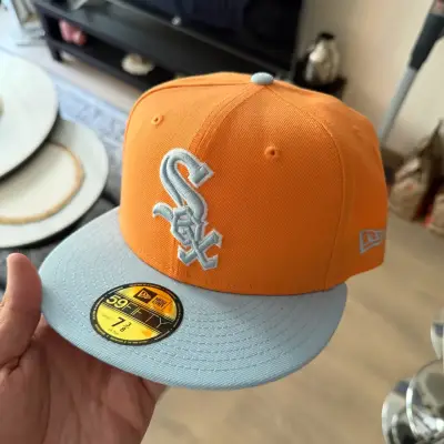 Gorra New Era 59Fifty Naranja y celeste - miniatura 1