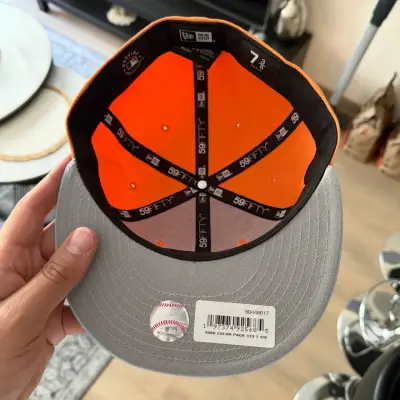 Gorra New Era 59Fifty Naranja y celeste - miniatura 2