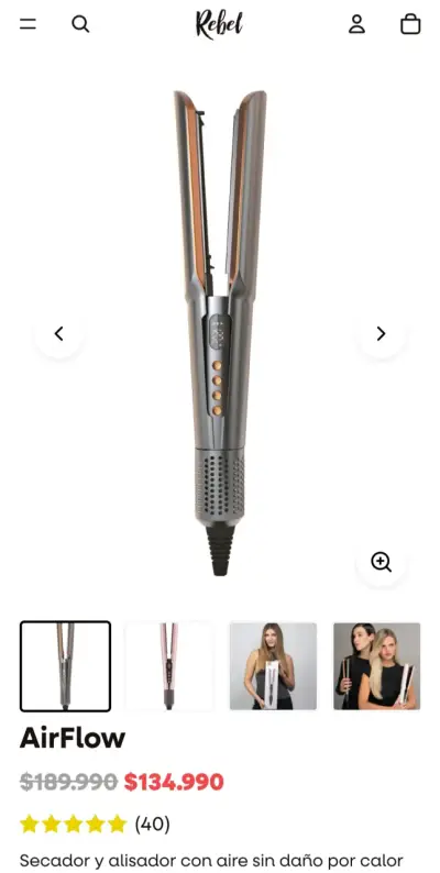 Plancha de Pelo Rebel Airflow con Tecnología Avanzada - miniatura 6
