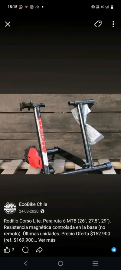Rodillo de Entrenamiento Corso Lite para Bicicleta - miniatura 1