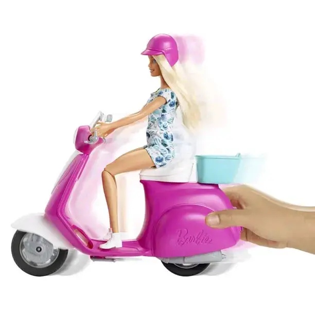 Muñeca Barbie con Scooter Rosado - 2