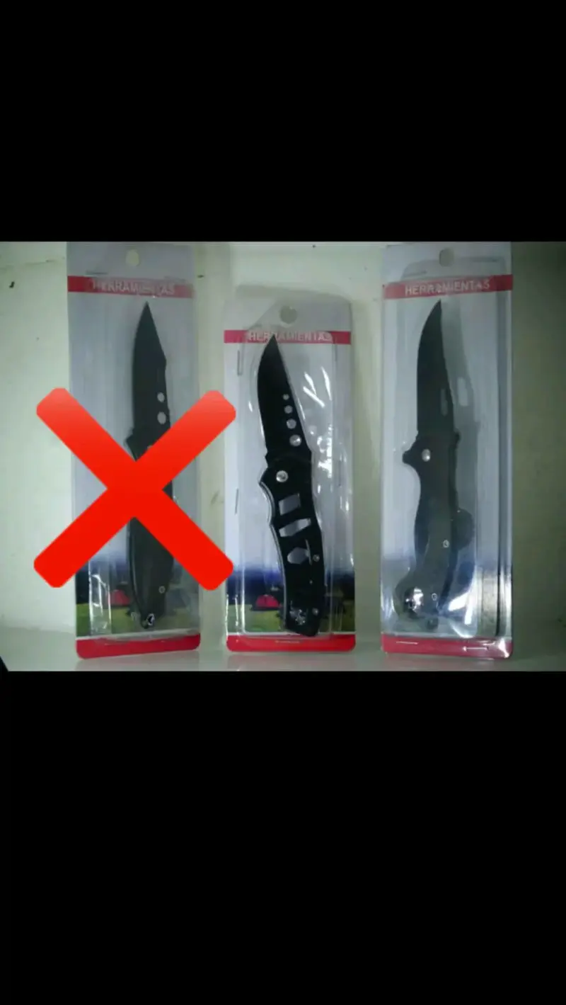 Cuchillo plegable táctico negro - 2