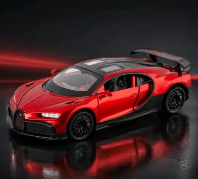 Auto 1:32 deportivo Bugatti Chirob Rojo diamantado - miniatura 1