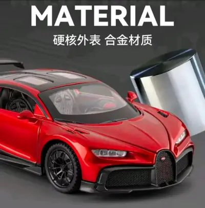 Auto 1:32 deportivo Bugatti Chirob Rojo diamantado - miniatura 5