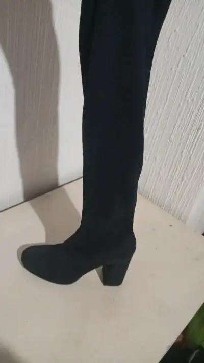 Botas azul marino de tacón alto para mujer - miniatura 2