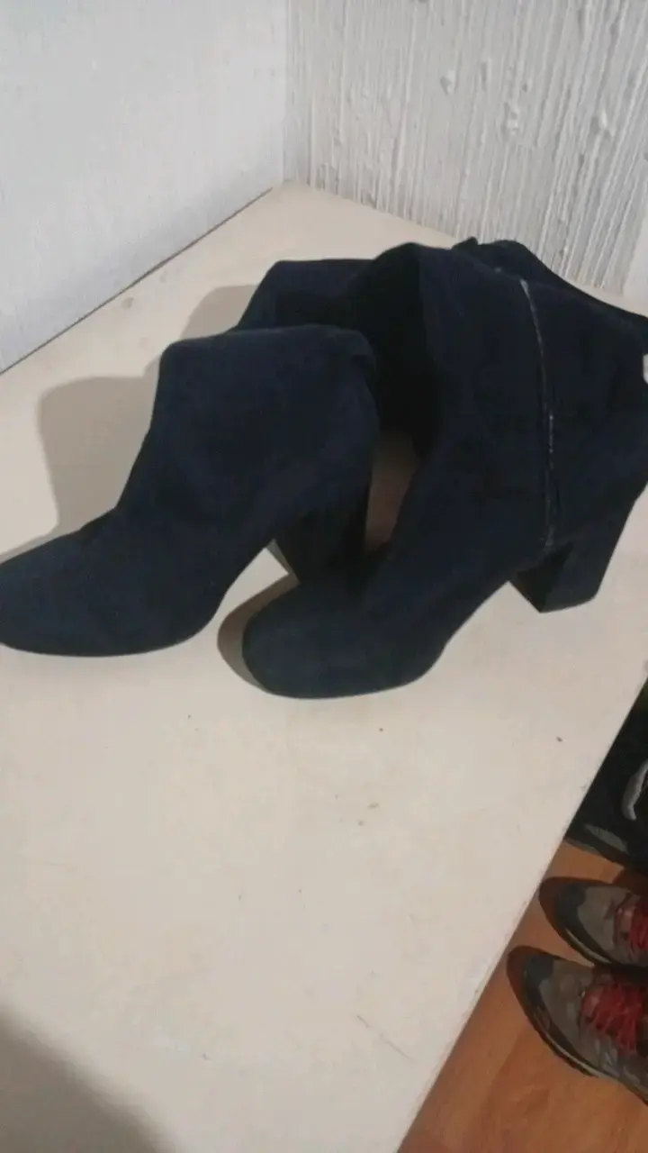 Botas azul marino de tacón alto para mujer - 3