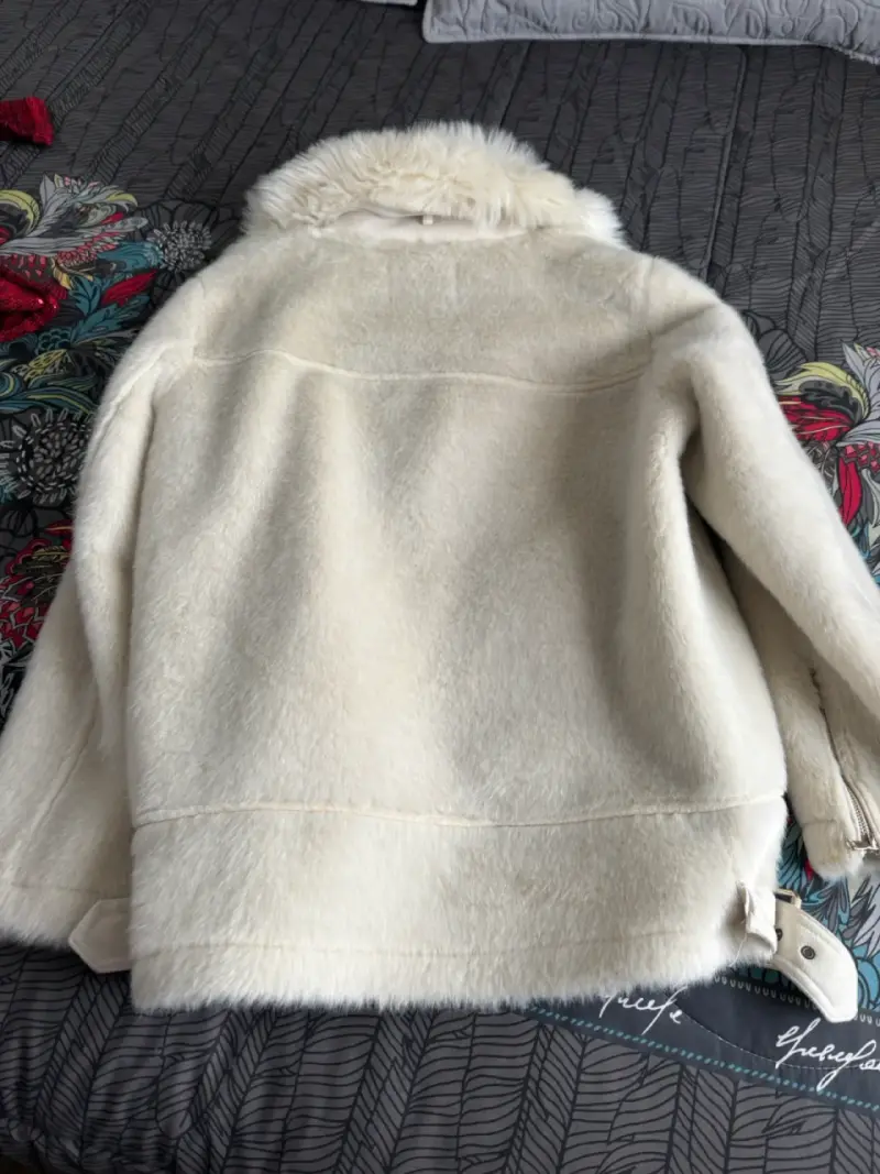 Chaqueta de piel sintética Zara Woman blanca - 3