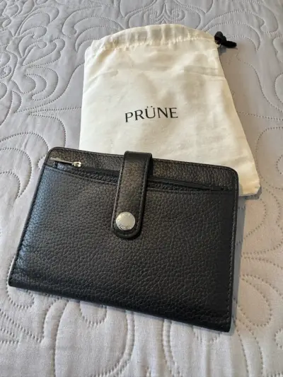 Billetera de cuero Prüne negra elegante - miniatura 1