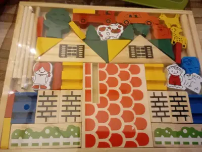 mini Juego de bloques de madera para niños - miniatura 1