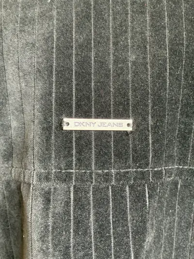 Blazer terciopelo negro a rayas. DKNY Jeans - miniatura 4