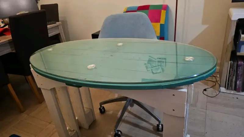 Escritorio, mesa hecha a mano (pallet) más silla - 5