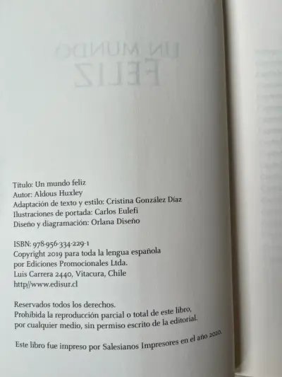 Libro Un Mundo Feliz de Aldous Huxley - miniatura 3