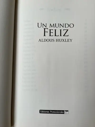 Libro Un Mundo Feliz de Aldous Huxley - miniatura 4