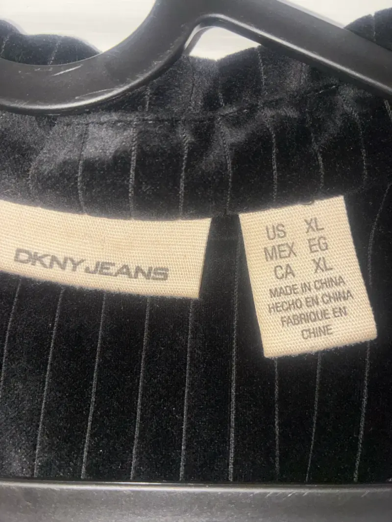 Blazer terciopelo negro a rayas. DKNY Jeans - 6