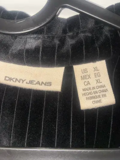 Blazer terciopelo negro a rayas. DKNY Jeans - miniatura 6