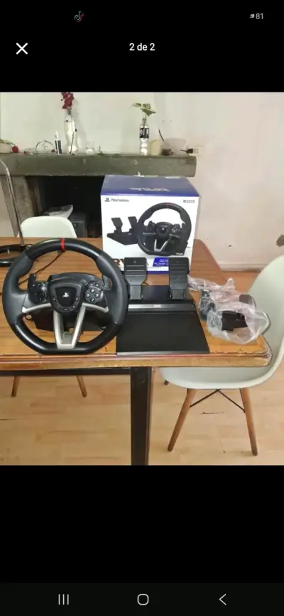 Volante de juego para PlayStation con pedales - miniatura 2