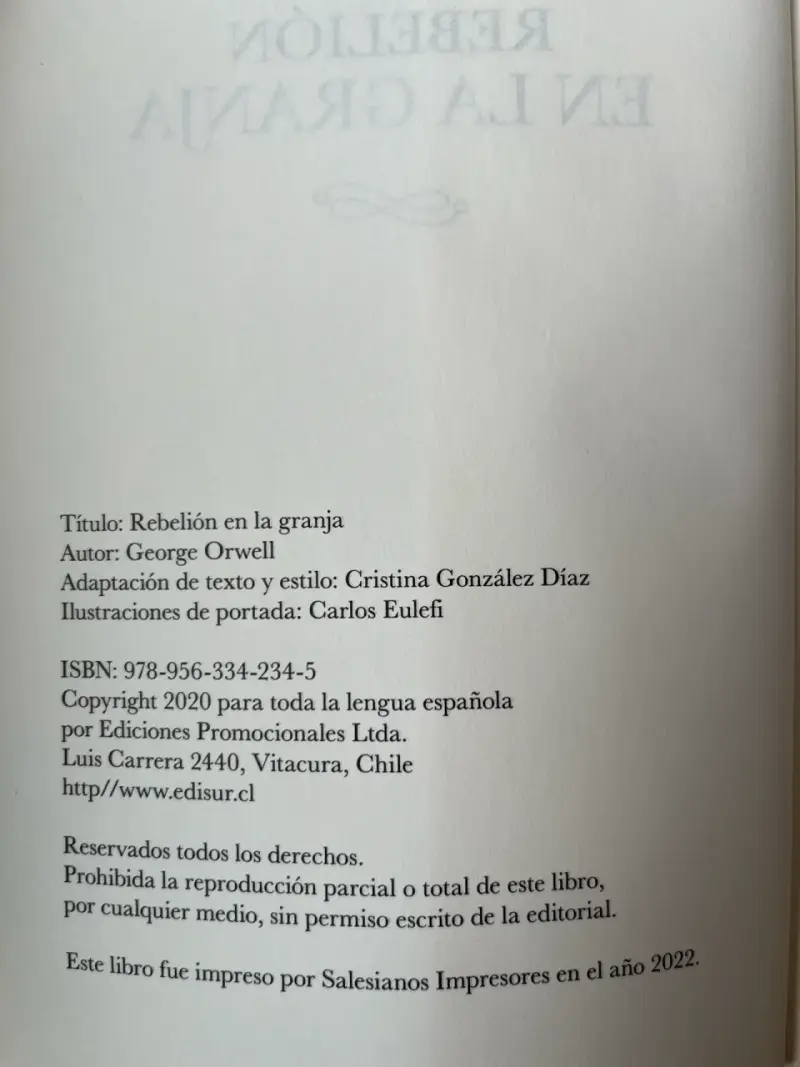 Libro Rebeldía en la Granja de George Orwell - 3