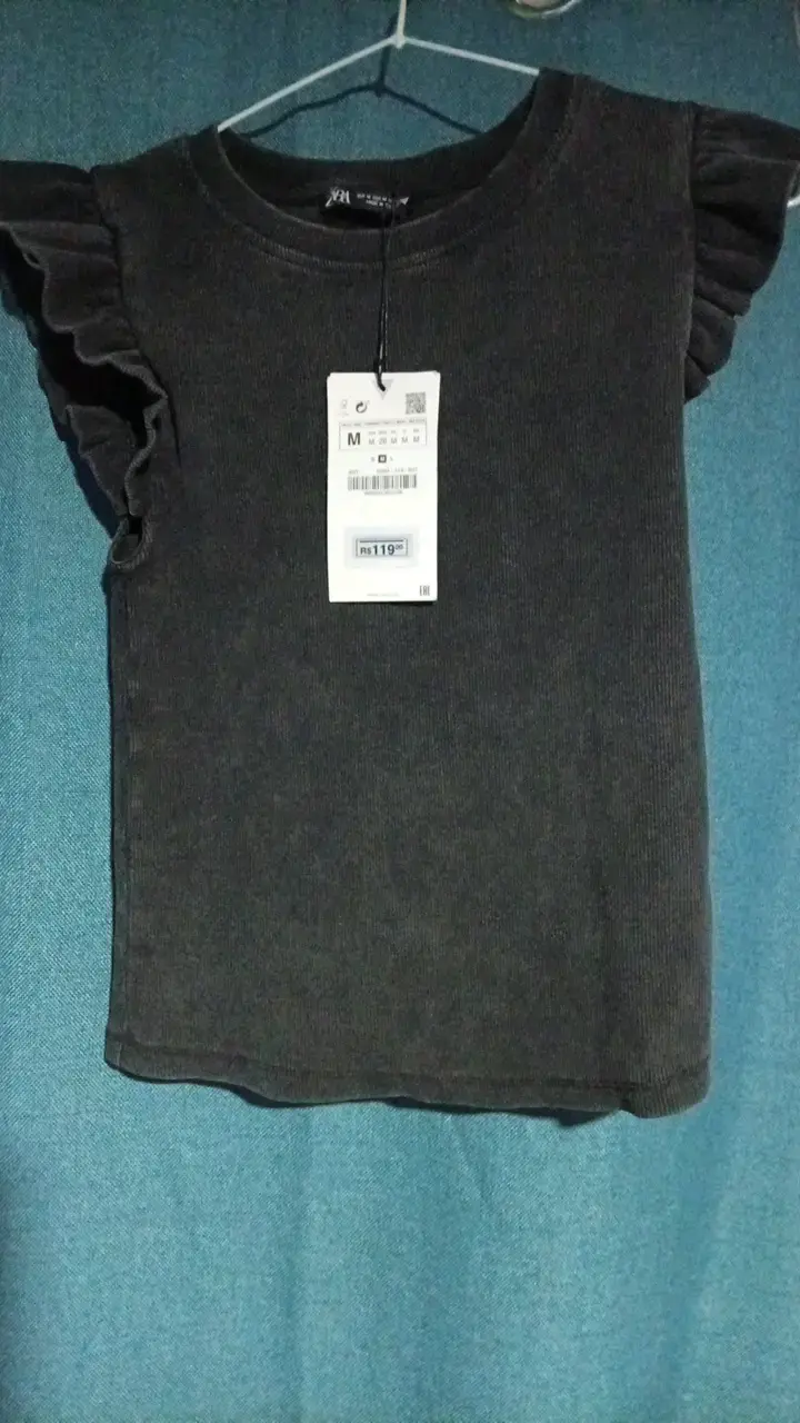 Polera negra manga princesa para mujer talla M - 2