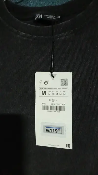 Polera negra manga princesa para mujer talla M - miniatura 3