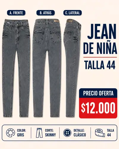 Jeans de Mujer Azul Oscuro Talla 36 - miniatura 2