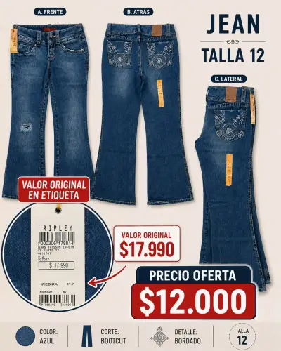 Jeans de Mujer Azul Oscuro Talla 36 - miniatura 6