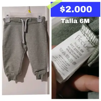 Pantalones de bebé Ficcus talla 6M verde - miniatura 1