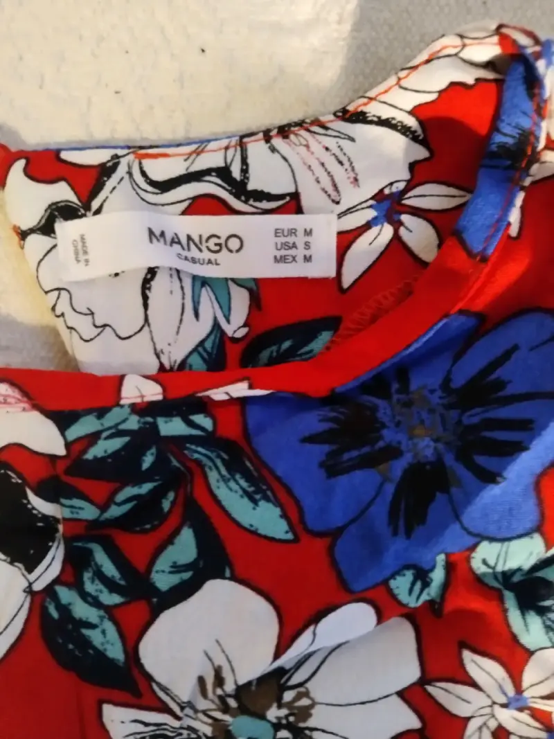 Blusa floral roja Mango talla M - 2
