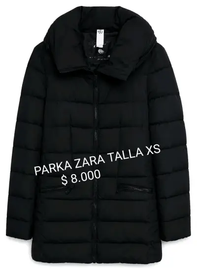 Parka negra Zara talla XS - miniatura 1